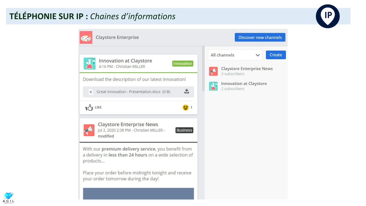 TÉLÉPHONIE SUR IP - Chaines d’informations