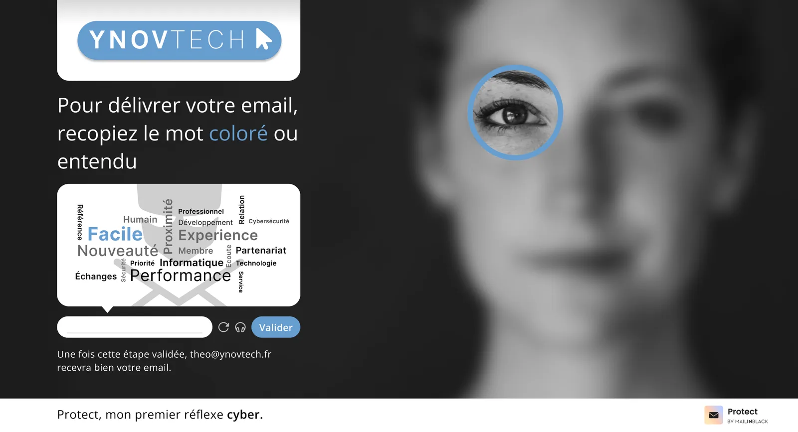 Mailinblack Protect : page de demande d’authentification présentée à un expéditeur inconnu