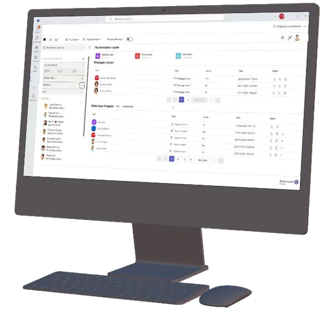 Onglet de téléphonie dans Microsoft Teams : numérotation rapide, messages vocaux et historique des appels